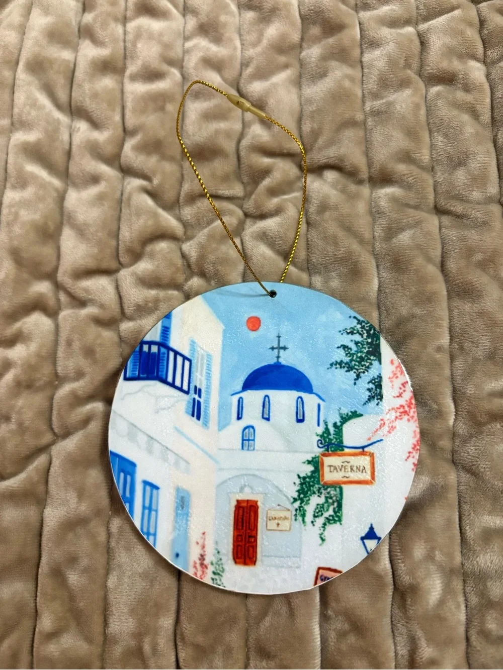 Blue Mediterranean Taverna Holiday Ornament - Home Holiday